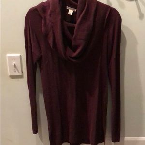 Caslon Cowl-neck Purple Sweater - XS